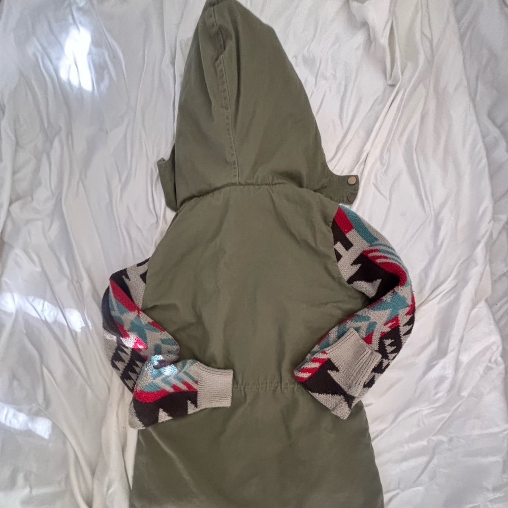 Thread & Supply Green Aztec Sweater Utility Army Jacket Size Small - Picture 6 of 9